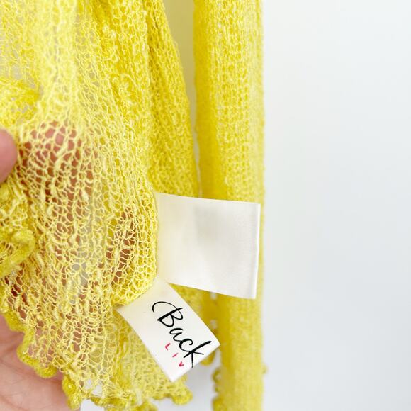 Back from Bali Womens Boho Beachy Lightweight Open Knit Sheer Cardigan OS Yellow - Picture 4 of 7